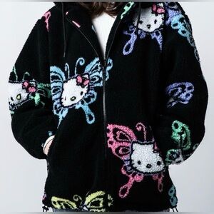 Dumbgood Hello Kitty Butterfly Sherpa Hoodie